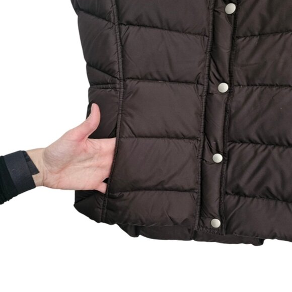 J Crew Brown Down Puffer Vest Quilted Small - Picture 2 of 7